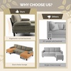 image:imageVINGLI 110 UShaped Sectional Couch with Two Chaise Affordable Small Sofa with 4 Seats Chenille Fabric Comfy Couches for Living Room BlueChenillekhaki