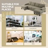image:imageVINGLI 110 UShaped Sectional Couch with Two Chaise Affordable Small Sofa with 4 Seats Chenille Fabric Comfy Couches for Living Room BlueChenillekhaki
