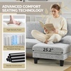 image:imageVINGLI 110 UShaped Sectional Couch with Two Chaise Affordable Small Sofa with 4 Seats Chenille Fabric Comfy Couches for Living Room BlueChenillelight Grey