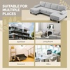 image:imageVINGLI 110 UShaped Sectional Couch with Two Chaise Affordable Small Sofa with 4 Seats Chenille Fabric Comfy Couches for Living Room BlueChenillelight Grey