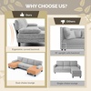 image:imageVINGLI 110 UShaped Sectional Couch with Two Chaise Affordable Small Sofa with 4 Seats Chenille Fabric Comfy Couches for Living Room BlueChenillelight Grey