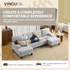 image:imageVINGLI 110 UShaped Sectional Couch with Two Chaise Affordable Small Sofa with 4 Seats Chenille Fabric Comfy Couches for Living Room BlueChenillelight Grey