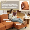 image:imageVINGLI 110 UShaped Sectional Couch with Two Chaise Affordable Small Sofa with 4 Seats Chenille Fabric Comfy Couches for Living Room BlueChenilleorange