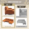 image:imageVINGLI 110 UShaped Sectional Couch with Two Chaise Affordable Small Sofa with 4 Seats Chenille Fabric Comfy Couches for Living Room BlueChenilleorange