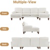 image:imageVINGLI 110 UShaped Sectional Couch with Two Chaise Affordable Small Sofa with 4 Seats Chenille Fabric Comfy Couches for Living Room BlueCorduroybeige