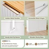 image:imageVINGLI 20 Gallon Double Tilt Out Trash Can Cabinet Wooden Fluted Design Double Garbage Can Cabinet with Storage Drawers Hidden Trash Can Holder for Kitchen Living Room Laundry Room White