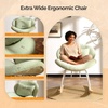 image:imageVINGLI 256 Extra Wide Criss Cross Nursery Rocking ChairCute Curved 115 Reclining Armless GliderTeddy Small Rocker wPillow amp Solid Wood for IndoorBedroom Living RoomTeddy FleeceBlush PinkTeddyseafoam Green