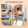 image:imageVINGLI 256 Extra Wide Criss Cross Nursery Rocking ChairCute Curved 115 Reclining Armless GliderTeddy Small Rocker wPillow amp Solid Wood for IndoorBedroom Living RoomTeddy FleeceBlush PinkFluffynavy Blue