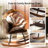image:imageVINGLI 256 Extra Wide Criss Cross Nursery Rocking ChairCute Curved 115 Reclining Armless GliderTeddy Small Rocker wPillow amp Solid Wood for IndoorBedroom Living RoomTeddy FleeceBlush PinkFluffycocoa