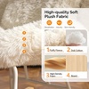 image:imageVINGLI 256 Extra Wide Criss Cross Nursery Rocking ChairCute Curved 115 Reclining Armless GliderTeddy Small Rocker wPillow amp Solid Wood for IndoorBedroom Living RoomTeddy FleeceBlush PinkFluffywhite