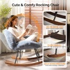 image:imageVINGLI 256 Extra Wide Criss Cross Nursery Rocking ChairCute Curved 115 Reclining Armless GliderTeddy Small Rocker wPillow amp Solid Wood for IndoorBedroom Living RoomTeddy FleeceBlush PinkFluffynavy Blue