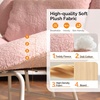image:imageVINGLI 256 Extra Wide Criss Cross Nursery Rocking ChairCute Curved 115 Reclining Armless GliderTeddy Small Rocker wPillow amp Solid Wood for IndoorBedroom Living RoomTeddy FleeceBlush PinkTeddyblush Pink