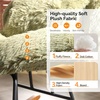 image:imageVINGLI 256 Extra Wide Criss Cross Nursery Rocking ChairCute Curved 115 Reclining Armless GliderTeddy Small Rocker wPillow amp Solid Wood for IndoorBedroom Living RoomTeddy FleeceBlush PinkFluffylawn Green