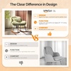 image:imageVINGLI 256 Extra Wide Criss Cross Nursery Rocking ChairCute Curved 115 Reclining Armless GliderTeddy Small Rocker wPillow amp Solid Wood for IndoorBedroom Living RoomTeddy FleeceBlush PinkFluffylawn Green