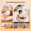 image:imageVINGLI 256 Extra Wide Criss Cross Nursery Rocking ChairCute Curved 115 Reclining Armless GliderTeddy Small Rocker wPillow amp Solid Wood for IndoorBedroom Living RoomTeddy FleeceBlush PinkTeddyblush Pink
