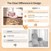 image:imageVINGLI 256 Extra Wide Criss Cross Nursery Rocking ChairCute Curved 115 Reclining Armless GliderTeddy Small Rocker wPillow amp Solid Wood for IndoorBedroom Living RoomTeddy FleeceBlush PinkTeddyblush Pink