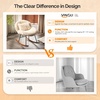 image:imageVINGLI 256 Extra Wide Criss Cross Nursery Rocking ChairCute Curved 115 Reclining Armless GliderTeddy Small Rocker wPillow amp Solid Wood for IndoorBedroom Living RoomTeddy FleeceBlush PinkFluffysandy Beige