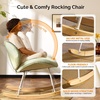 image:imageVINGLI 256 Extra Wide Criss Cross Nursery Rocking ChairCute Curved 115 Reclining Armless GliderTeddy Small Rocker wPillow amp Solid Wood for IndoorBedroom Living RoomTeddy FleeceBlush PinkTeddyseafoam Green