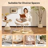 image:imageVINGLI 256 Extra Wide Criss Cross Nursery Rocking ChairCute Curved 115 Reclining Armless GliderTeddy Small Rocker wPillow amp Solid Wood for IndoorBedroom Living RoomTeddy FleeceBlush PinkFluffywhite