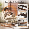 image:imageVINGLI 256 Extra Wide Criss Cross Nursery Rocking ChairCute Curved 115 Reclining Armless GliderTeddy Small Rocker wPillow amp Solid Wood for IndoorBedroom Living RoomTeddy FleeceBlush PinkFluffysandy Beige