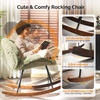 image:imageVINGLI 256 Extra Wide Criss Cross Nursery Rocking ChairCute Curved 115 Reclining Armless GliderTeddy Small Rocker wPillow amp Solid Wood for IndoorBedroom Living RoomTeddy FleeceBlush PinkFluffylawn Green