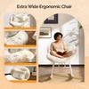 image:imageVINGLI 256 Extra Wide Criss Cross Nursery Rocking ChairCute Curved 115 Reclining Armless GliderTeddy Small Rocker wPillow amp Solid Wood for IndoorBedroom Living RoomTeddy FleeceBlush PinkFluffywhite