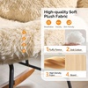 image:imageVINGLI 256 Extra Wide Criss Cross Nursery Rocking ChairCute Curved 115 Reclining Armless GliderTeddy Small Rocker wPillow amp Solid Wood for IndoorBedroom Living RoomTeddy FleeceBlush PinkFluffysandy Beige