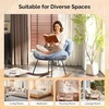 image:imageVINGLI 256 Extra Wide Criss Cross Nursery Rocking ChairCute Curved 115 Reclining Armless GliderTeddy Small Rocker wPillow amp Solid Wood for IndoorBedroom Living RoomTeddy FleeceBlush PinkFluffynavy Blue
