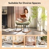 image:imageVINGLI 256 Extra Wide Nursery 115 Armless Rocking Chair Curved Cute CrossLegged Glider Chair with Pillow amp Solid Wood Nursing Chair for Bedroom Living Room Fluffy Fleece Grass GreenFluffygrass Green