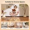image:imageVINGLI 256 Extra Wide Nursery 115 Armless Rocking Chair Curved Cute CrossLegged Glider Chair with Pillow amp Solid Wood Nursing Chair for Bedroom Living Room Fluffy Fleece Grass GreenTeddy Fleecepink