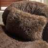 image:imageVINGLI 256 Extra Wide Nursery 115 Armless Rocking Chair Curved Cute CrossLegged Glider Chair with Pillow amp Solid Wood Nursing Chair for Bedroom Living Room Fluffy Fleece Chocolate