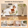 image:imageVINGLI 256 Extra Wide Nursery 115 Armless Rocking Chair Curved Cute CrossLegged Glider Chair with Pillow amp Solid Wood Nursing Chair for Bedroom Living Room Fluffy Fleece Grass GreenTeddy Fleecemint Green