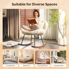 image:imageVINGLI 256 Extra Wide Nursery 115 Armless Rocking Chair Curved Cute CrossLegged Glider Chair with Pillow amp Solid Wood Nursing Chair for Bedroom Living Room Fluffy Fleece Grass GreenFluffykhaki