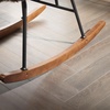 image:imageVINGLI 256 Extra Wide Nursery 115 Armless Rocking Chair Curved Cute CrossLegged Glider Chair with Pillow amp Solid Wood Nursing Chair for Bedroom Living Room Fluffy Fleece Chocolate