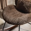 image:imageVINGLI 256 Extra Wide Nursery 115 Armless Rocking Chair Curved Cute CrossLegged Glider Chair with Pillow amp Solid Wood Nursing Chair for Bedroom Living Room Fluffy Fleece Chocolate