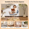 image:imageVINGLI 256 Extra Wide Nursery 115 Armless Rocking Chair Curved Cute CrossLegged Glider Chair with Pillow amp Solid Wood Nursing Chair for Bedroom Living Room Fluffy Fleece Grass GreenTeddy Fleecelight Blue