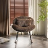 image:imageVINGLI 256 Extra Wide Nursery 115 Armless Rocking Chair Curved Cute CrossLegged Glider Chair with Pillow amp Solid Wood Nursing Chair for Bedroom Living Room Fluffy Fleece Chocolate