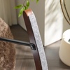 image:imageVINGLI 256 Extra Wide Nursery 115 Armless Rocking Chair Curved Cute CrossLegged Glider Chair with Pillow amp Solid Wood Nursing Chair for Bedroom Living Room Fluffy Fleece Chocolate