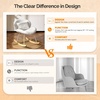 image:imageVINGLI 256 Extra Wide Nursery 115 Armless Rocking Chair Curved Cute CrossLegged Glider Chair with Pillow amp Solid Wood Nursing Chair for Bedroom Living Room Fluffy Fleece Grass GreenTeddy Fleecewhite Cream