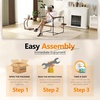 image:imageVINGLI 28 Cute Reading Armchair with Removable Seat Cushion amp Tan Microfiber Seat Base Plush Upholstery Sling Modern Accent Chair with Metal Frame Lazy Chair for Bedroom amp LoungeBeigeWhite