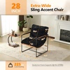 image:imageVINGLI 28 Cute Reading Armchair with Removable Seat Cushion amp Tan Microfiber Seat Base Plush Upholstery Sling Modern Accent Chair with Metal Frame Lazy Chair for Bedroom amp LoungeBeigeBlack