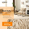 image:imageVINGLI 28 Cute Reading Armchair with Removable Seat Cushion amp Tan Microfiber Seat Base Plush Upholstery Sling Modern Accent Chair with Metal Frame Lazy Chair for Bedroom amp LoungeBeigeBeige