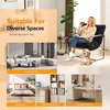 image:imageVINGLI 28 Cute Reading Armchair with Removable Seat Cushion amp Tan Microfiber Seat Base Plush Upholstery Sling Modern Accent Chair with Metal Frame Lazy Chair for Bedroom amp LoungeBeigeBlack