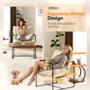 image:imageVINGLI 28 Cute Reading Armchair with Removable Seat Cushion amp Tan Microfiber Seat Base Plush Upholstery Sling Modern Accent Chair with Metal Frame Lazy Chair for Bedroom amp LoungeBeigeBeige