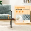 image:imageVINGLI 28 Cute Reading Armchair with Removable Seat Cushion amp Tan Microfiber Seat Base Plush Upholstery Sling Modern Accent Chair with Metal Frame Lazy Chair for Bedroom amp LoungeBeigePale Turquoise