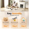 image:imageVINGLI 28 Cute Reading Armchair with Removable Seat Cushion amp Tan Microfiber Seat Base Plush Upholstery Sling Modern Accent Chair with Metal Frame Lazy Chair for Bedroom amp LoungeBeigeBeige