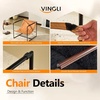 image:imageVINGLI 28 Cute Reading Armchair with Removable Seat Cushion amp Tan Microfiber Seat Base Plush Upholstery Sling Modern Accent Chair with Metal Frame Lazy Chair for Bedroom amp LoungeBeigeBlack