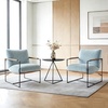 image:imageVINGLI 28 Cute Reading Armchair with Removable Seat Cushion amp Tan Microfiber Seat Base Plush Upholstery Sling Modern Accent Chair with Metal Frame Lazy Chair for Bedroom amp LoungeBeigePale Turquoise