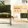 image:imageVINGLI 28 W Criss Cross Sling Accent Chair Set of 2 with Removable Seat Cushion Plush Living Room Chair with Rubber Wood Armrest Comfy Lounge Armchair for Living Room Bedroom amp Balcony BeigeOlive Green