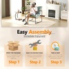 image:imageVINGLI 28 W Criss Cross Sling Accent Chair Set of 2 with Removable Seat Cushion Plush Living Room Chair with Rubber Wood Armrest Comfy Lounge Armchair for Living Room Bedroom amp Balcony BeigeLight Aqua